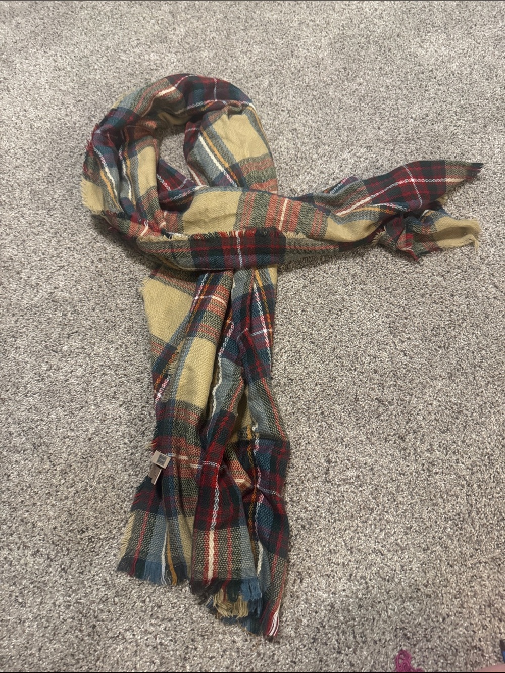 Plaid Lightweight Yellow & Red Women's Scarf